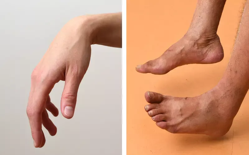 Main tombante et pied tombant lépre